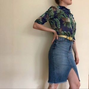 H&M Denim Midi Skirt